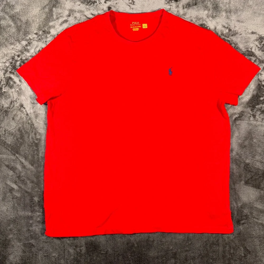 Polo Ralph Lauren Mens Red Short Sleeve Pony Logo T-Shirt XXL 100% Cotton